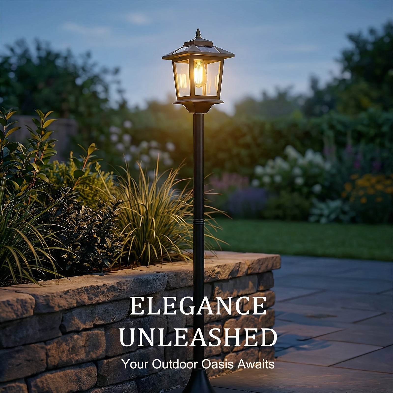 2 Unidades de Lâmpadas Solares de Poste de 63 Polegadas, Luzes de Poste para Exterior, Decorações de Natal, Luzes de Poste para Jardim, Pátio, Gramado, Caminho, Entrada, Porta da Frente/Traseira, Branco Quente, Lâmpada Substituível - Imagem 9