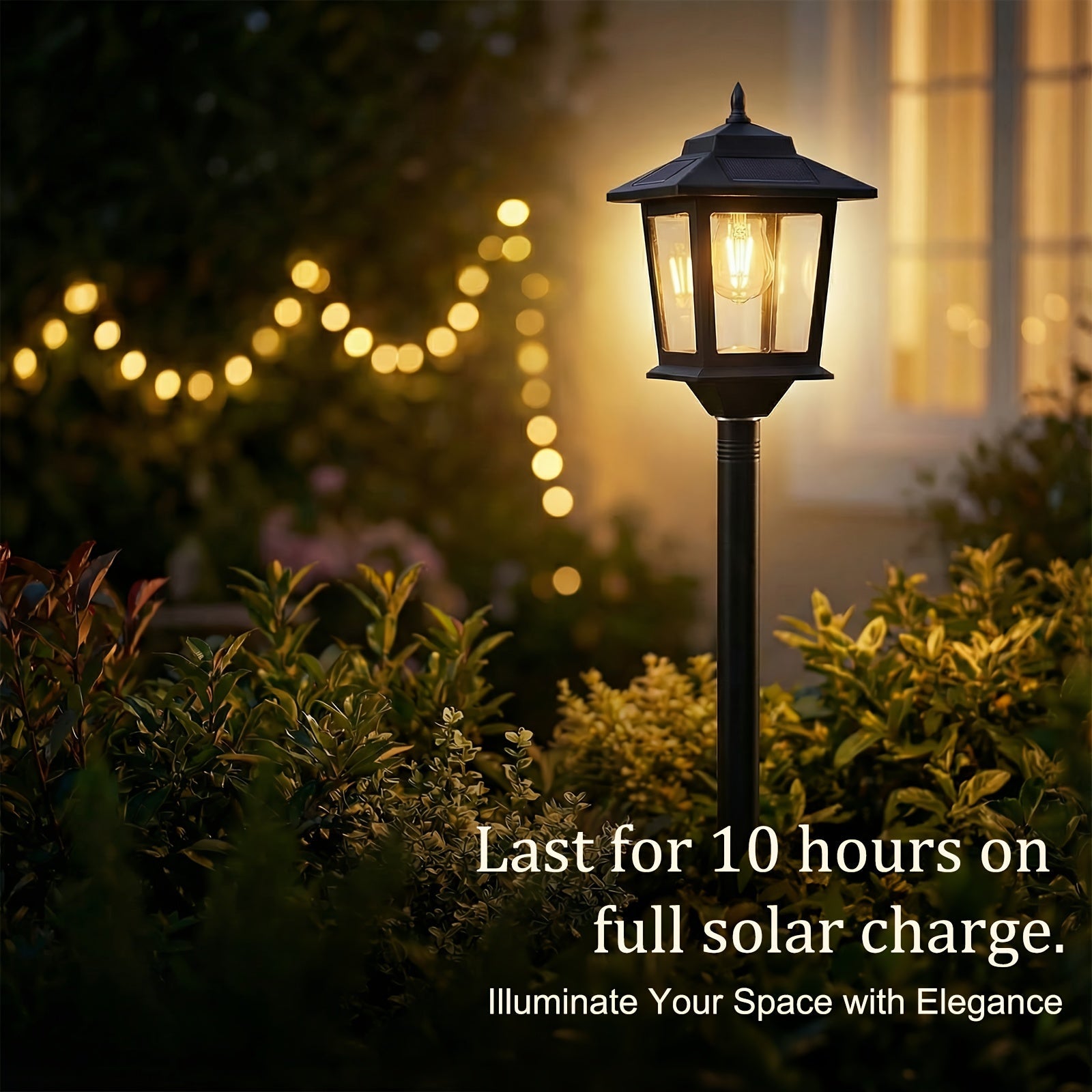 2 Unidades de Lâmpadas Solares de Poste de 63 Polegadas, Luzes de Poste para Exterior, Decorações de Natal, Luzes de Poste para Jardim, Pátio, Gramado, Caminho, Entrada, Porta da Frente/Traseira, Branco Quente, Lâmpada Substituível - Imagem 4