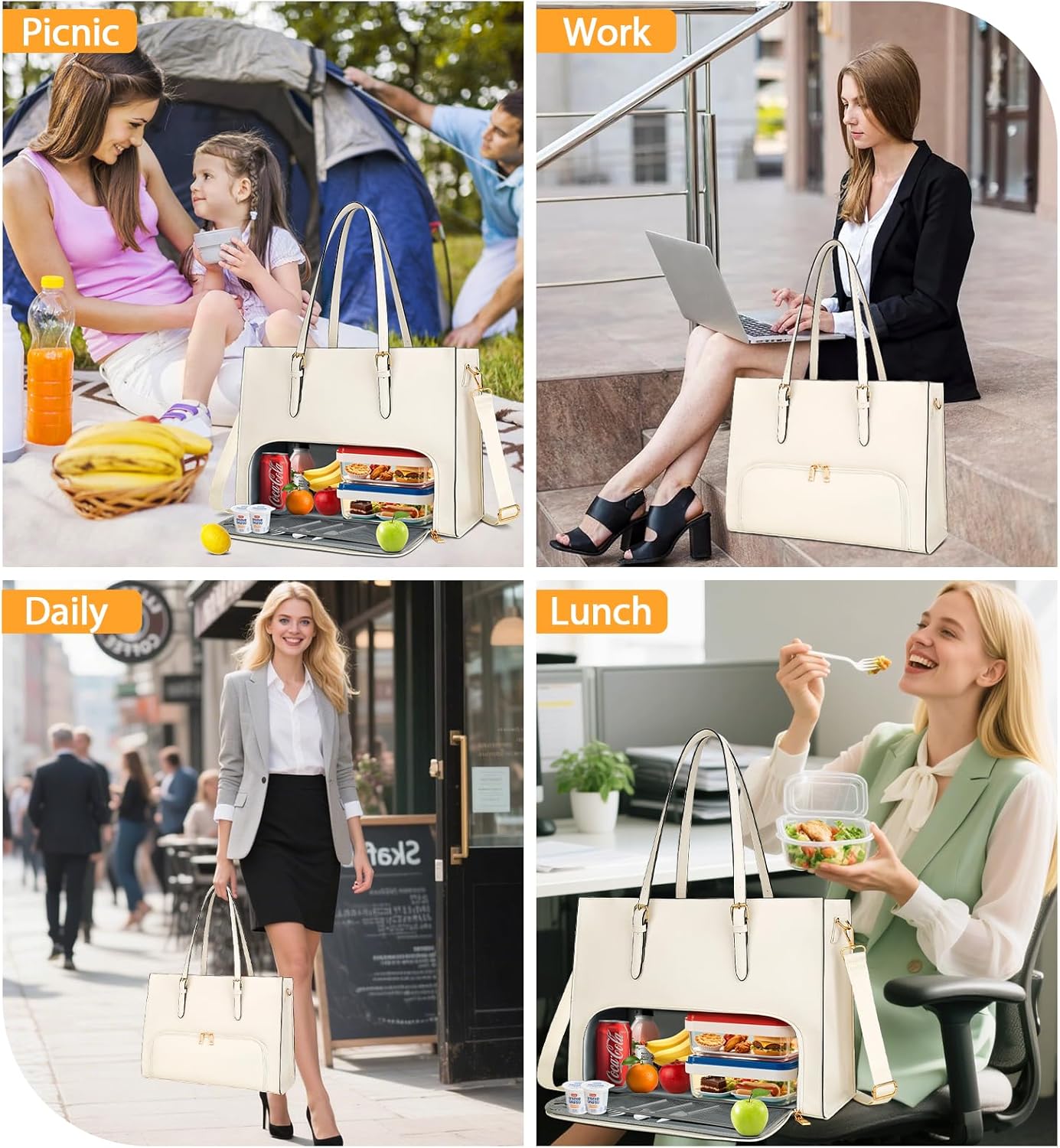 Bolsa Térmica Para Almoço Com Compartimento Para Trabalho - Imagem 5