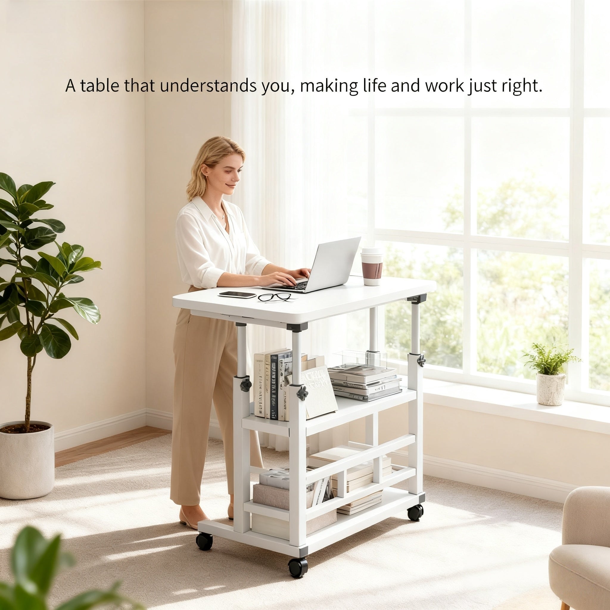 Estação de Trabalho Flexível com Ajuste de Altura – Mesa de Escritório Moderna e Funcional - Imagem 7