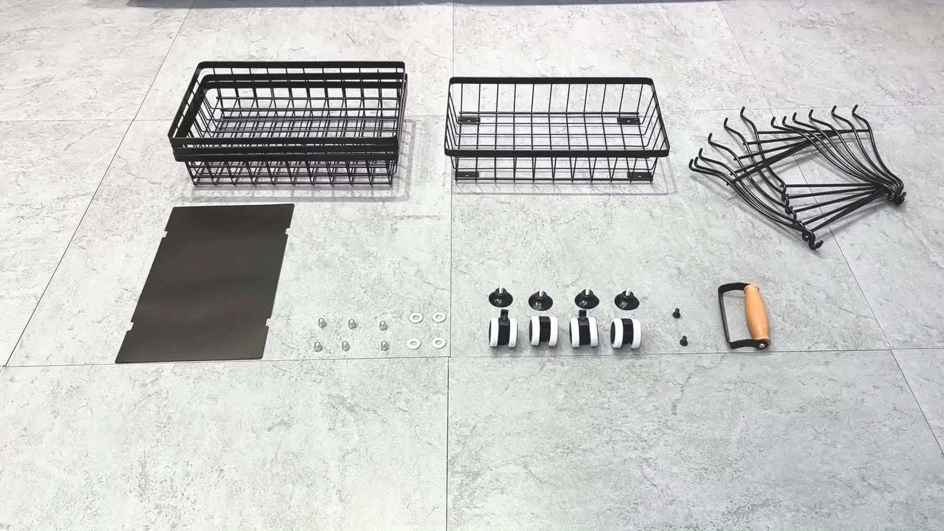 Cesto de Frutas e Legumes de 4/5 Camadas, Carrinho de Armazenamento Metálico Empilhável (com Rodas), Prateleira de Armazenamento Rotativa, Carrinho de Espaço Estreito, Prateleira de Canto, Prateleira Aberta | Adequado para Cozinha, Despensa, Casa de Banho - Imagem 13