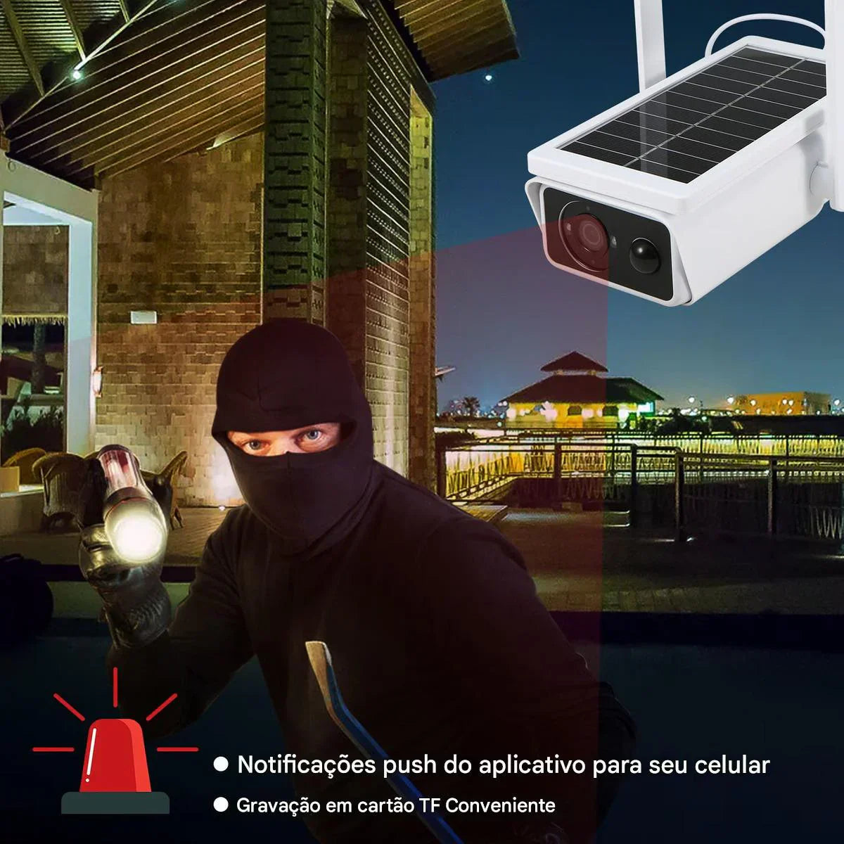 Câmera de Segurança Solar 1080p – Alertas Instantâneos no Celular - Imagem 3