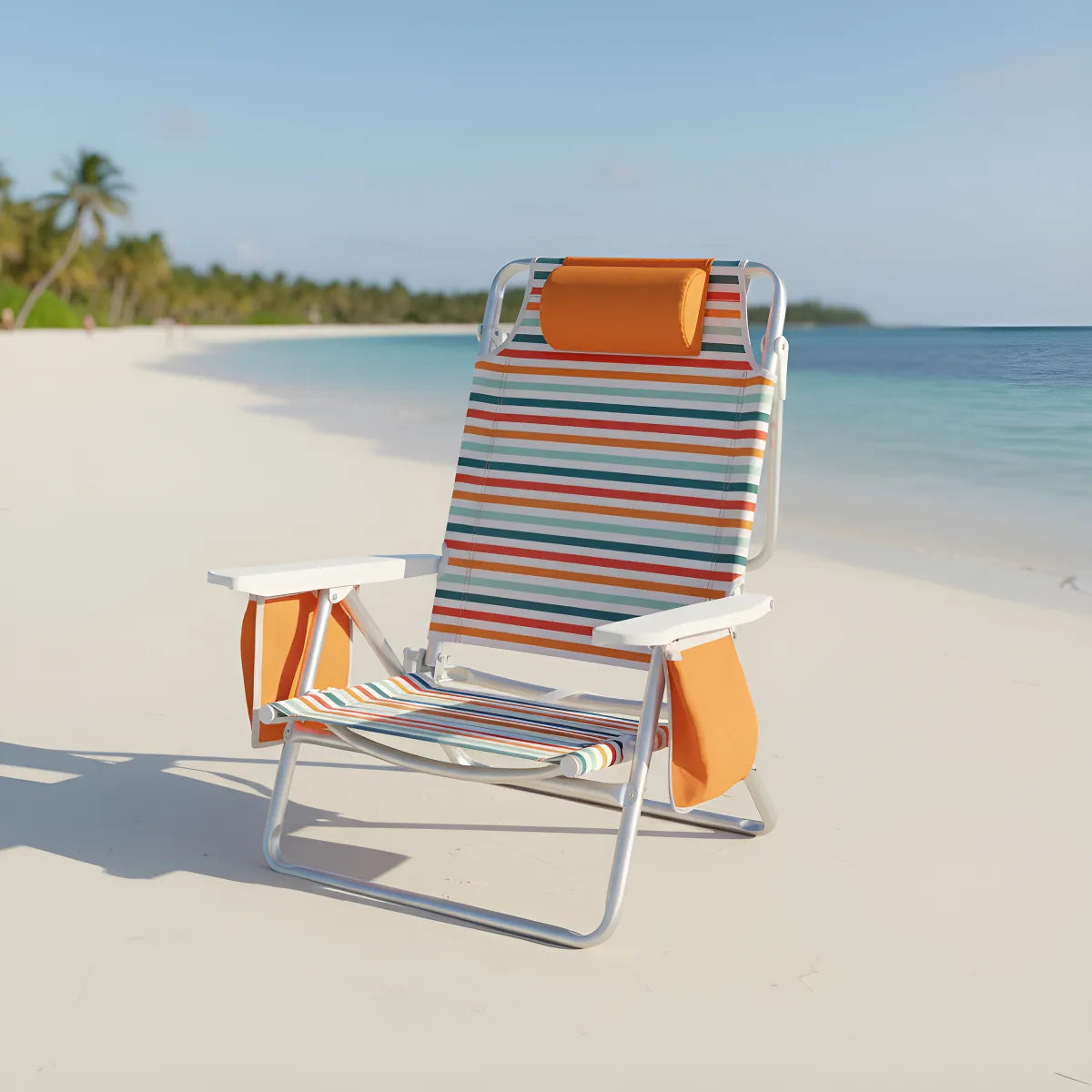 Cadeira Reclinável de Praia Alta Capri Camping Piscina - Imagem 2