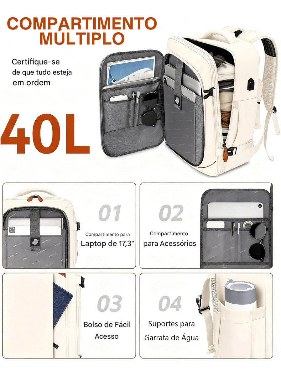 Mochila de Viagem Feminina VersaBag + 3 Necessaires GRÁTIS - Imagem 3