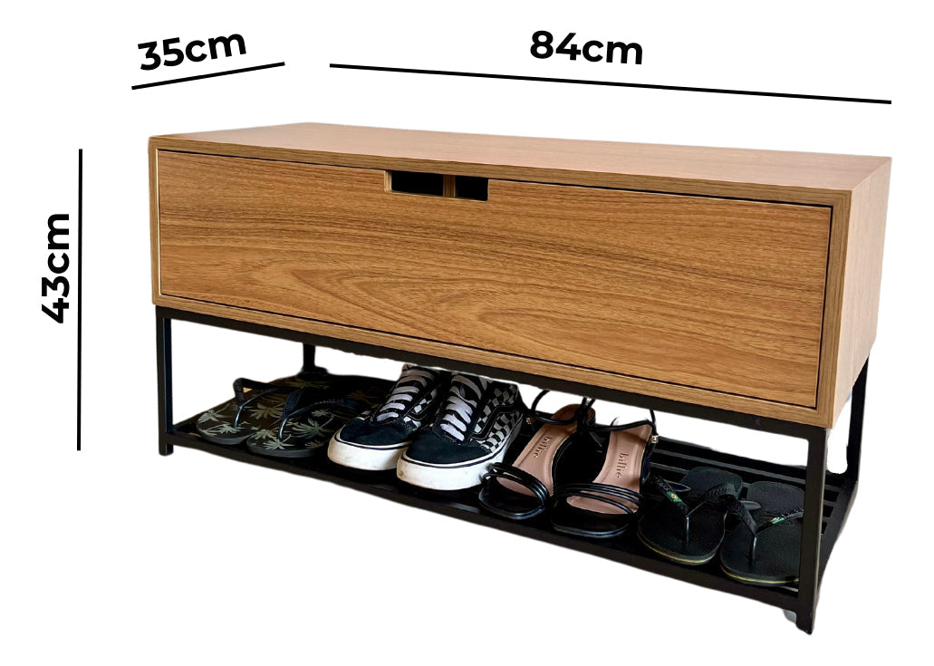 Banco Sapateira Recamier Armário Balcão com Porta Moveline Interiores Cor Freijó - Imagem 7