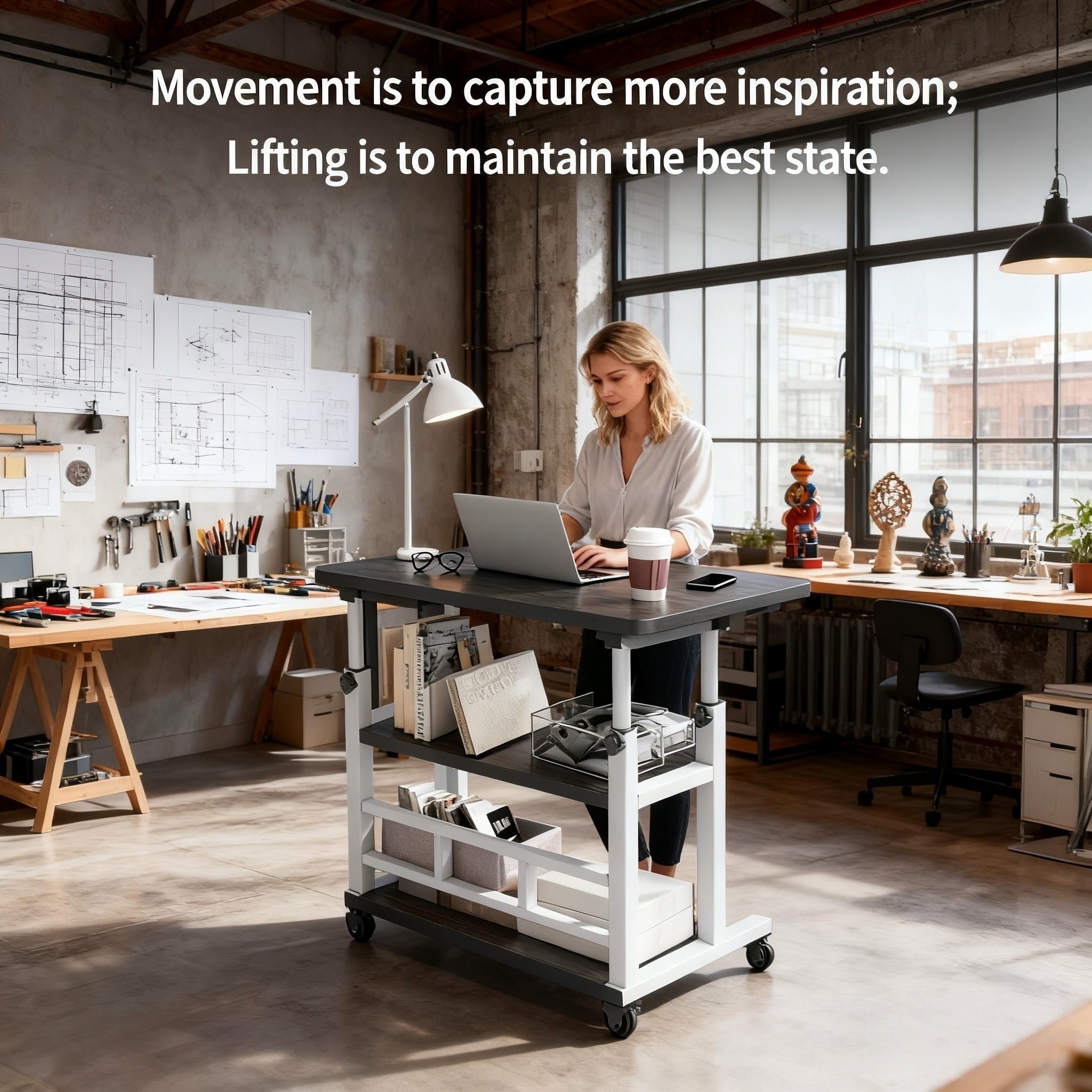 Estação de Trabalho Flexível com Ajuste de Altura – Mesa de Escritório Moderna e Funcional - Imagem 15